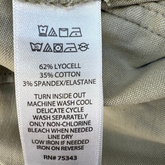 Joie Khaki Pant Womens 8 Tan Wide Leg Patch Pockets Business Casual Flat Front - Picture 7 of 13